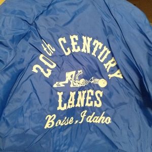 New Vintage 90s blue sports windbreaker bowling